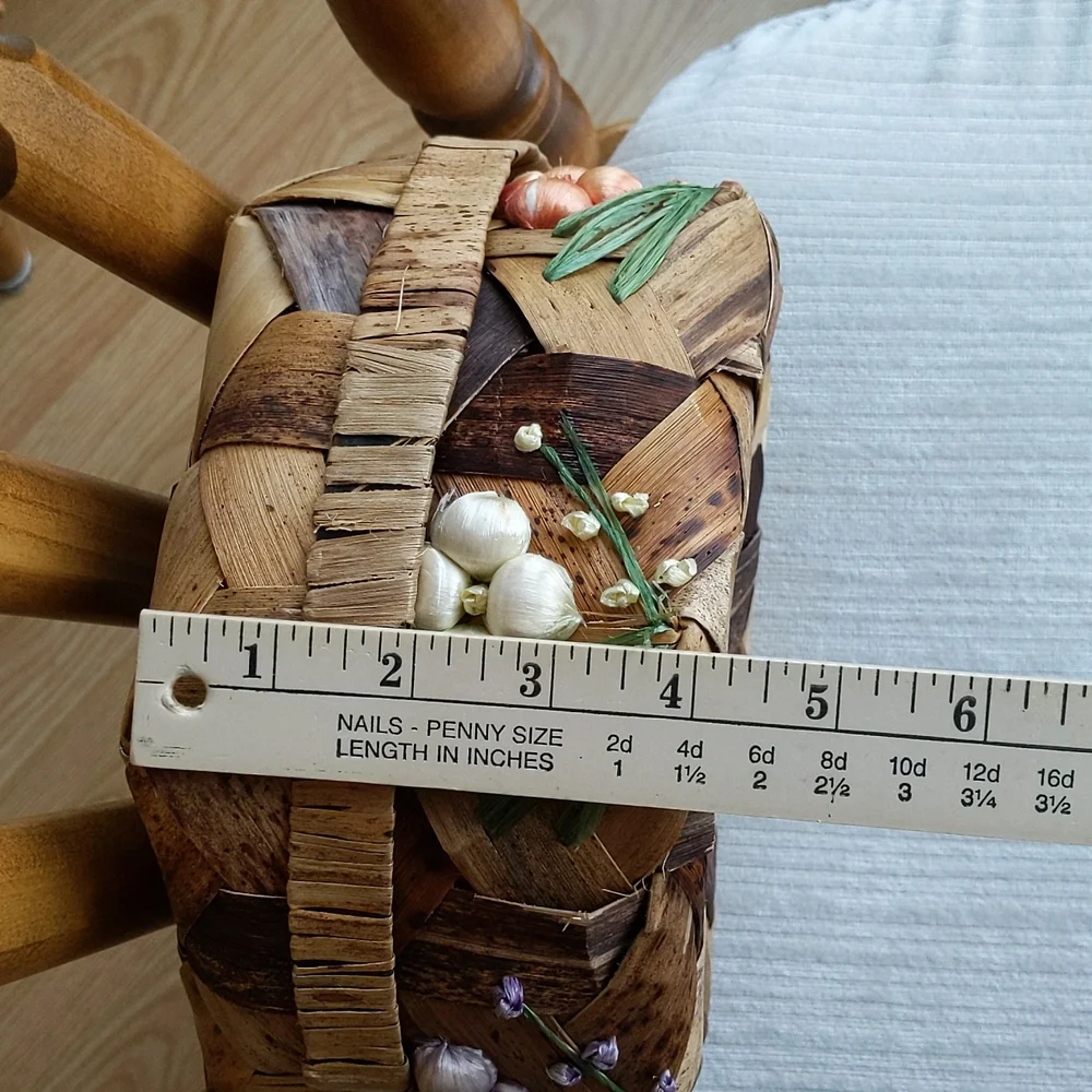 Vintage Floral Woven Tropical Versatile Nature Basket